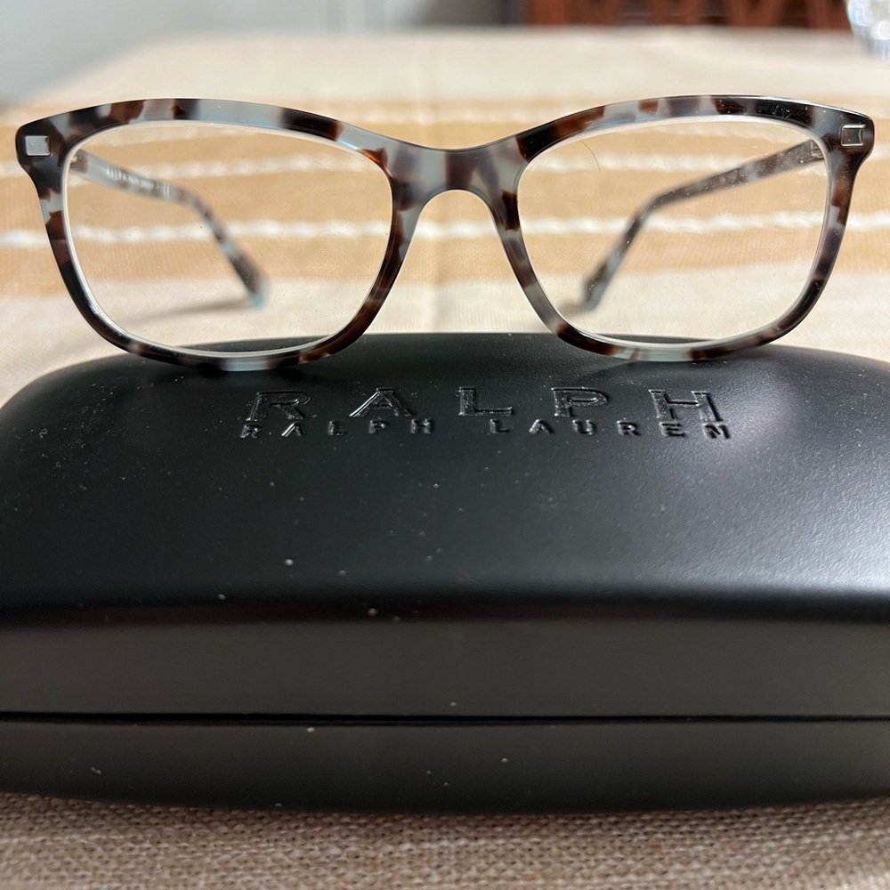 Ralph Lauren Brown & Blue Eyeglass frames. Prescription Lenses can be removed.